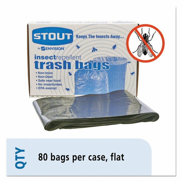 Stout 35 gal Trash Bags, 33 in x 45 in, Super Heavy-Duty, 2 mil, Black, 80 PK P3345K20